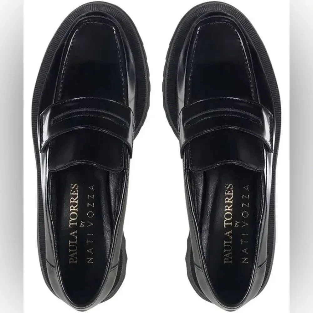 PAULA TORRES Glam Penny Loafer in Black